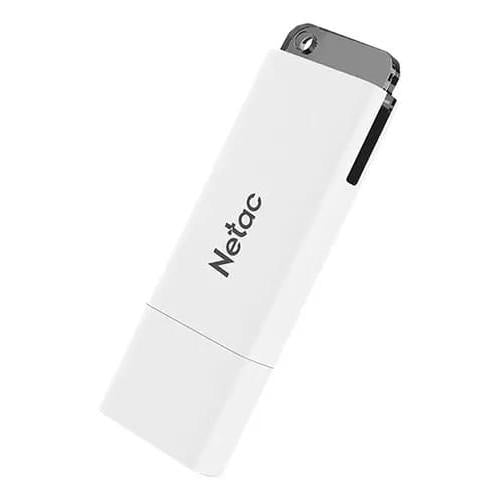 NETAC, U185, 64GB, USB 2.0 with LED indicator, White+Black
