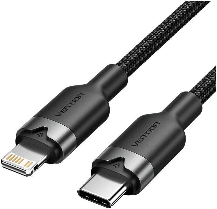 LALBH, VENTION, USB 2.0 Type-C Male to Lightning Male 3A Cable 2M Aluminum Alloy Type.