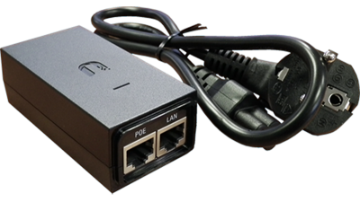 PoE ადაპტერი, 48VDC, 24W, GbE