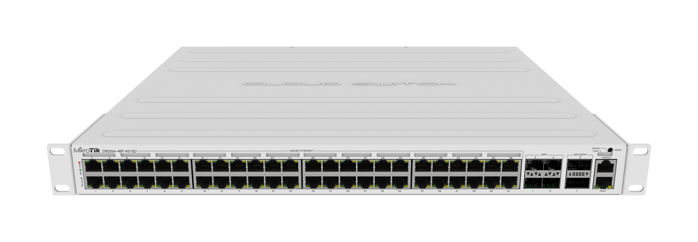 მართვადი PoE სვიჩი - CRS354, L3, 48P af/at, 4S+, 2QSFP+, MikroTik