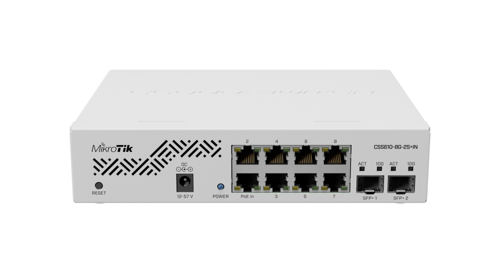 მართვადი სვიჩი - CSS610, 8G, 2S+, MikroTik
