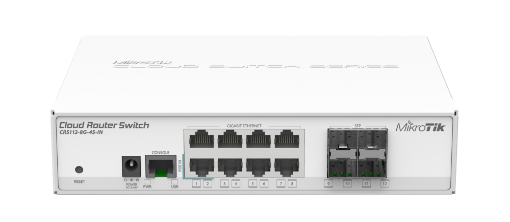 მართვადი სვიჩი - CRS112, L3, 8G, 4S, MikroTik
