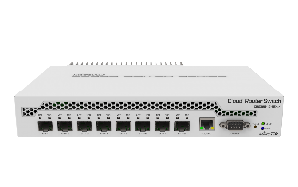 მართვადი სვიჩი - CRS309, L3, 1G, 8S+, MikroTik