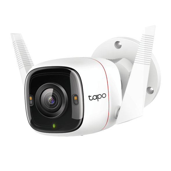 TP-Link Tapo C320WS 4მპ გარე PTZ, Wi-Fi, Mic/Speaker, SD, IP66, პლასტმასი, IR 30მ, White Light 30მ