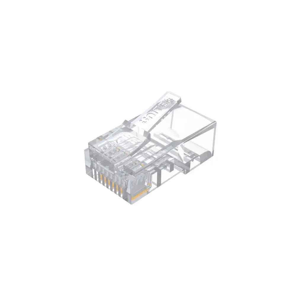 Y-OT18TP, UNITEK, Connector, UTP CAT5E RJ45 8P8C Connector 100pcs/box, 1µ gold-plated contacts, Transparent Color.