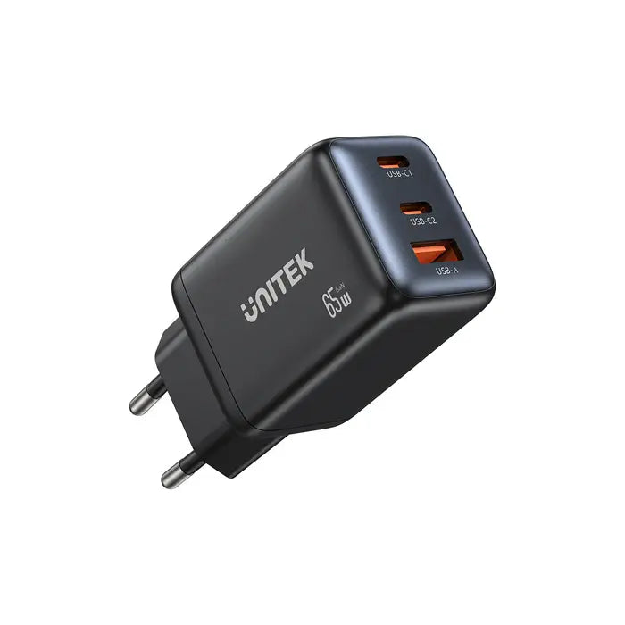 P1130A-EU, UNITEK, Power Supply, 65W 3-Port Wall GaN Charger .
