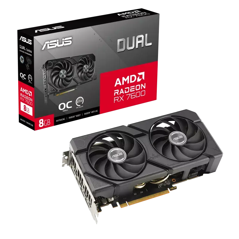 ASUS Dual Radeon™ RX 7600 EVO OC Edition 8GB GDDR6