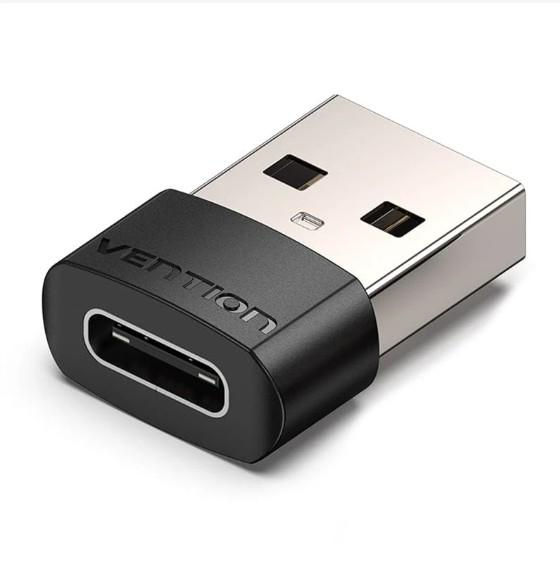 CDWB0 VENTION USB 2.0 Male to USB-C Female Adapter Black PVC Type