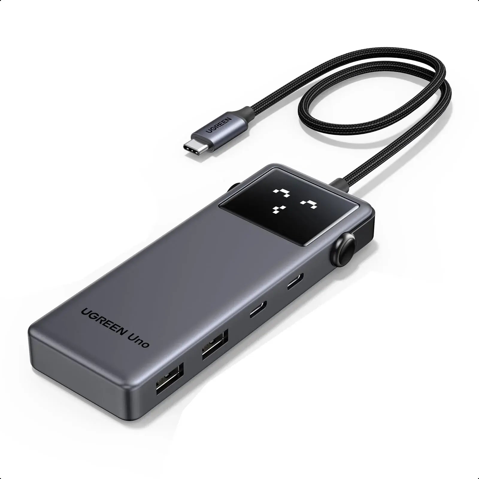 CM888, UGREEN, USB HUB, Groovy Robot, 6-in-1, HDMI, USB-A, Type-C, HUB, Space Gray.