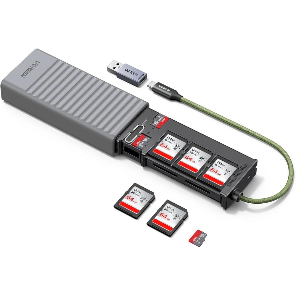 CM856, UGREEN, Card Reader, Multi-function Card Reader Case, Grey.