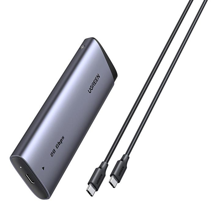 CM767, UGREEN, USB Adapter, USB Adapter, M.2 NVMe SSD Enclosure Adapter, Grey..