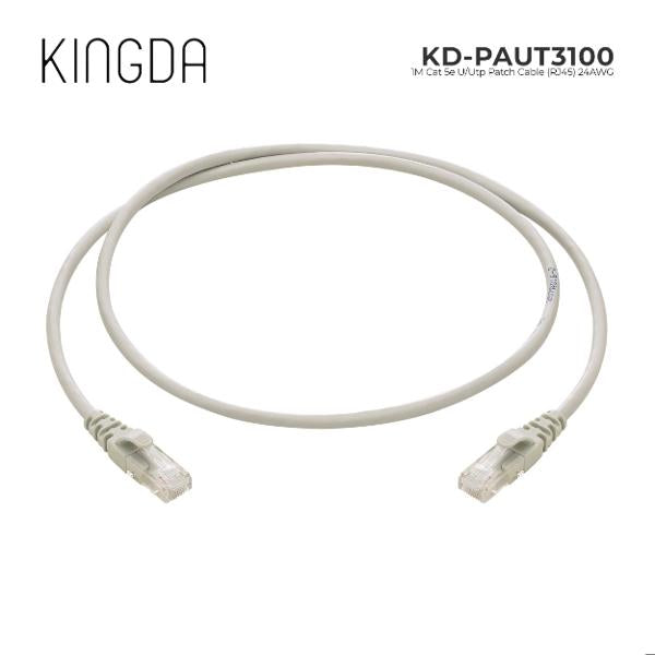 KD-PAUT3100, Kingda cat 5e U/Utp Patch Cable (RJ45),24AWG,CCA,1m,grey