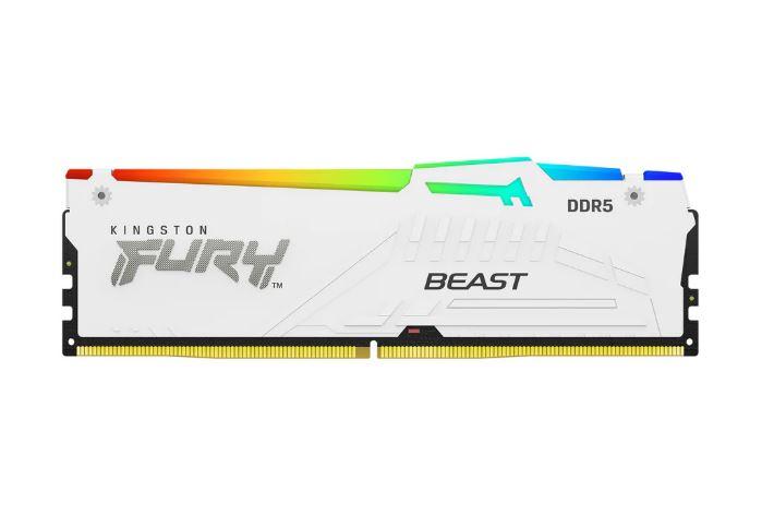 Kingston, FURY (RGB) White RAM 16GB DDR5 5200Mhz CL36 DIMM.