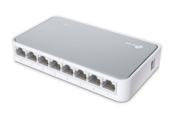 TP-Link, TL-SF1008D, 8-port 10/100M mini Desktop Switch, 8 10/100M RJ45 ports, Plastic case