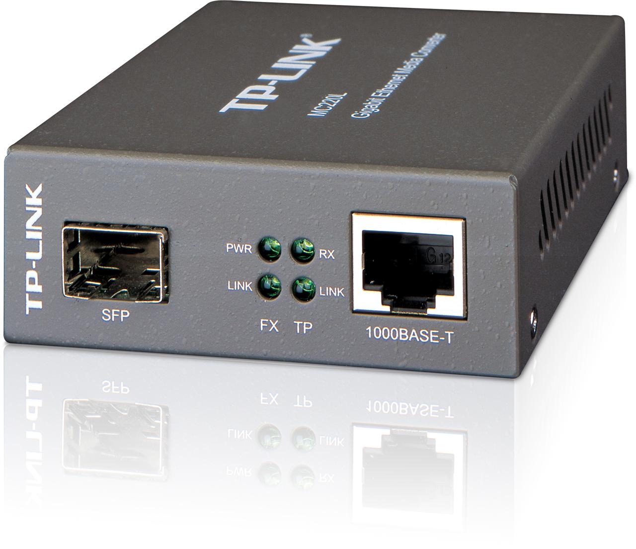 TP-Link, MC220L, 1000M RJ45 to 1000M SFP slot