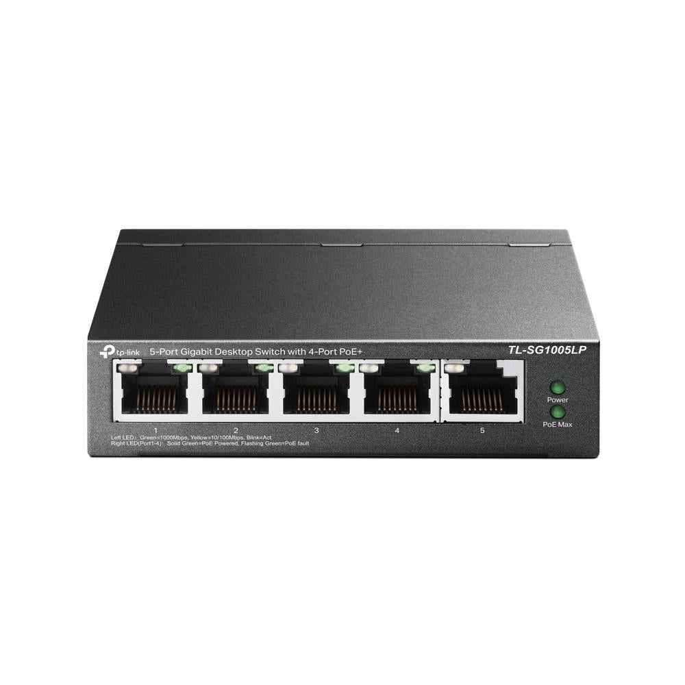 TP-Link, TL-SG1005LP, Switch, 5-Port Gigabit Desktop Switch with 4-Port PoE+.