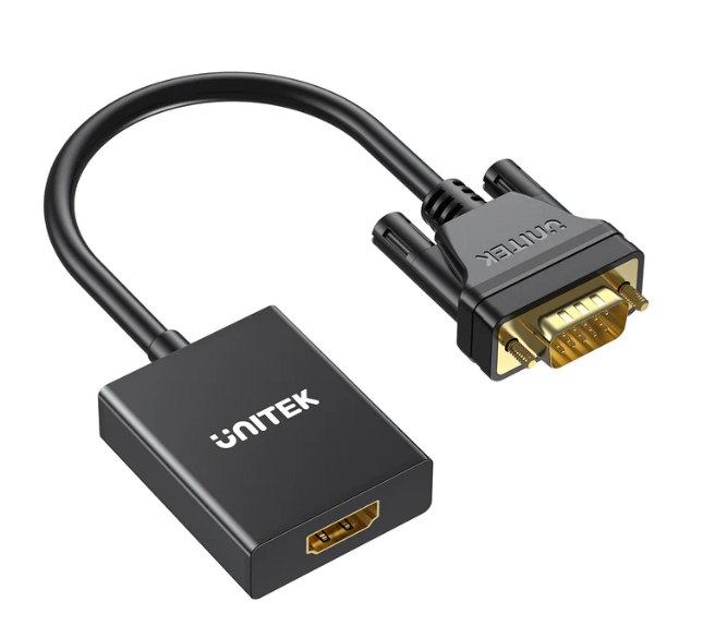 V1112ABK01, UNITEK, VGA to HDMI Adapter with Audio &amp; Power Port