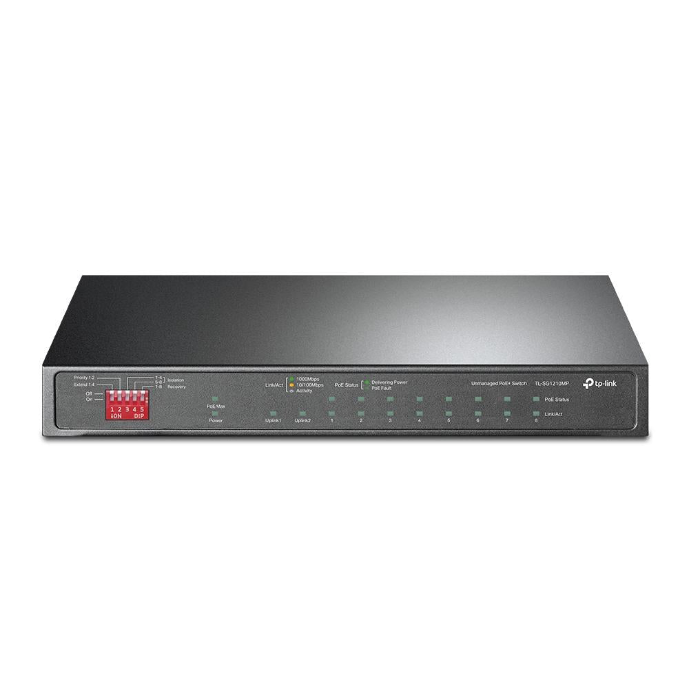 TP-Link, TL-SG1210MP 10-Port Gigabit Desktop Switch with 8-Port PoE+