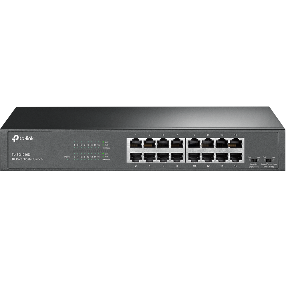 TP-Link, TL-SG1016D, 16-port Gigabit Switch, 16 10/1000, Desktop/Rackmount switch