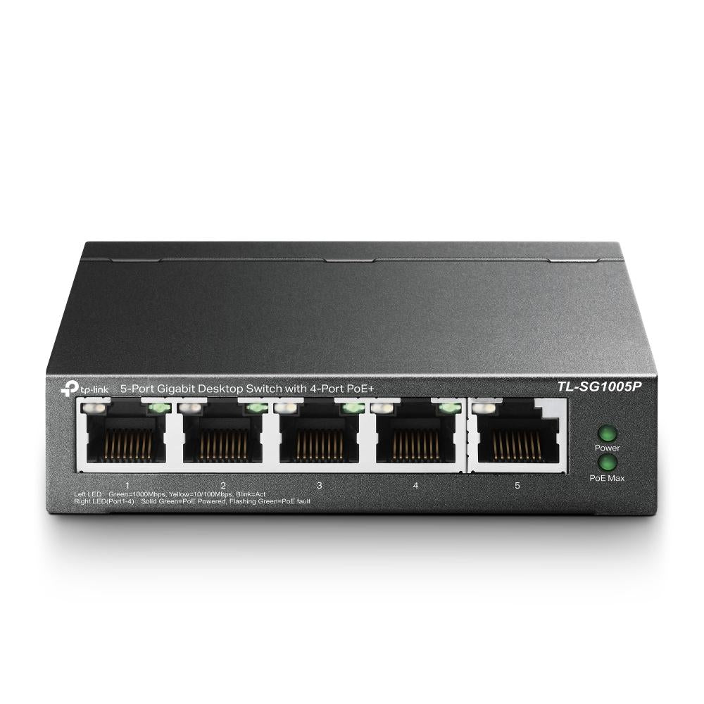 TP-Link, TL-SG1005P, 5-Port Gigabit Desktop Switch with 4-Port PoE