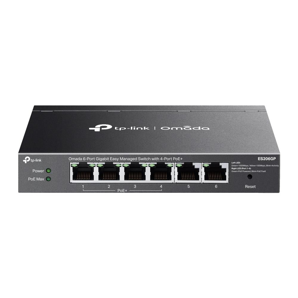 TP-Link, Omada ES206GP, 6-Port Gigabit Easy Managed Switch with 4-Port PoE+