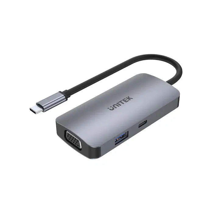D1051A Unitek P5 Trio 5-in-1 Type C to HDMI x2, VGA, USB 3.0, PD 100W, 15cm, 0.25Y