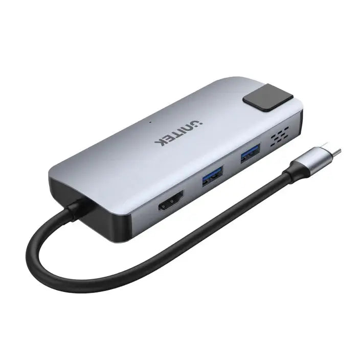 D1028A, UNITEK,5-In-1 USB3.1 10Gbps Multi-Port Hub (2-Port USB-A 10Gbps+HDMI 4K60Hz+RJ45+PD 100W), Space Grey
