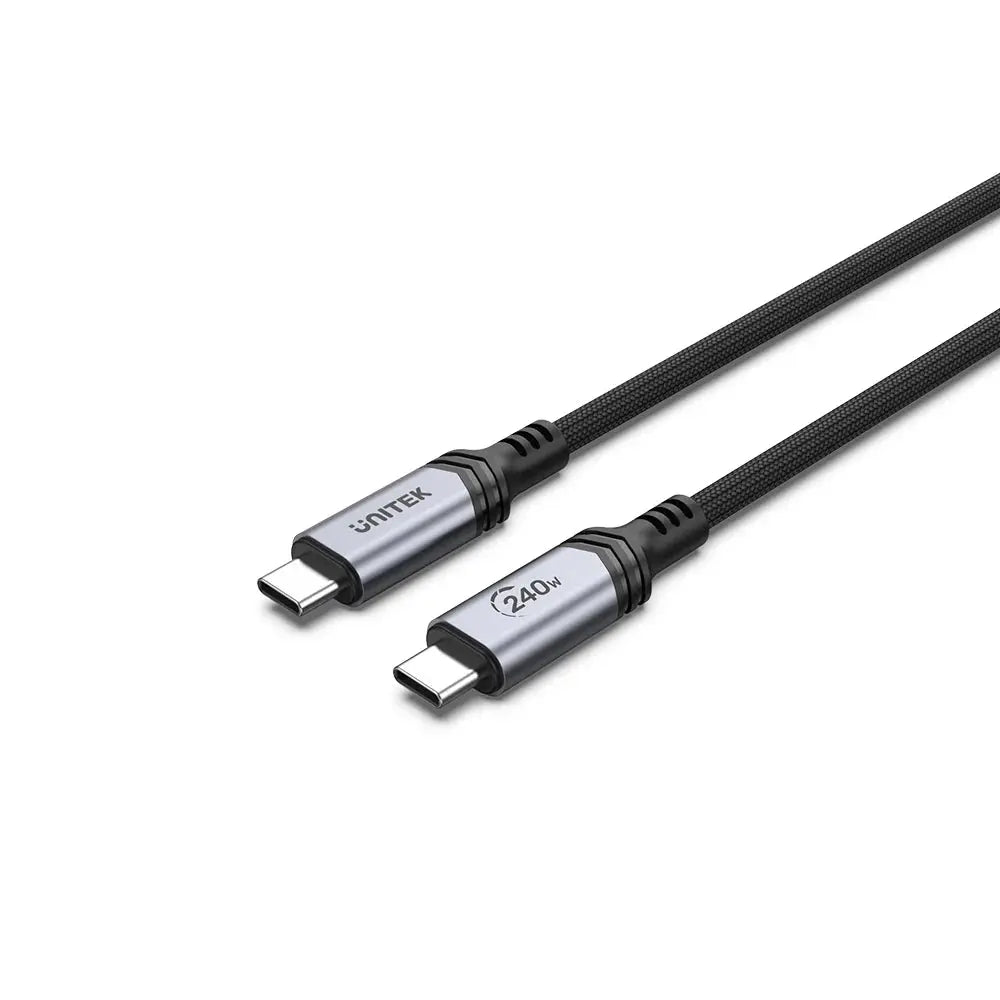 C14110GY-2M,UNITEK 2M,  CM to CM Power Delivery 3.1 240W Charging Cable, Black