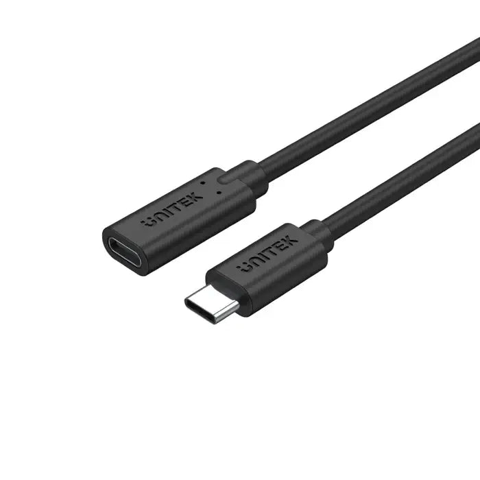 C14086BK-1M,UNITEK Type-C 1M Full-Featured USB Male to Female Extension Cable,USB3.2 CM to C FM,with DATA 10Gbps/Display 4K/P