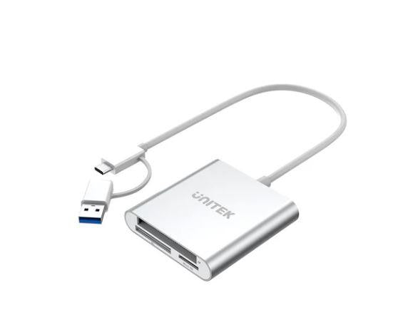 Y-9313D, UNITEK, Card Reader, Y-9313D, USB3.0 to Micro SD/SD/CF Card Reader (With USB-C Adaptor).