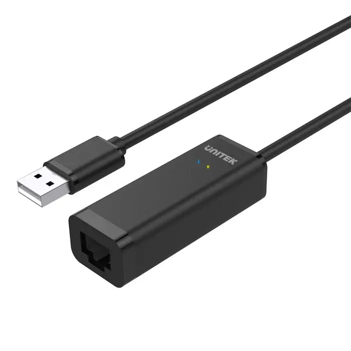 Y-1468, UNITEK, USB Adapter, USB2.0 to 10/100Mbps Ethernet Adapter, With LED Indicator, Black.