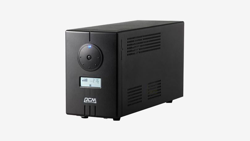 POWERCOM, Inverter, INF-800AP, 800VA/480W, Offline/Standby, 2xSchuko, 208-240VAC, 12V65Ah, USB, Simulated Sinewave, Tower, Black.