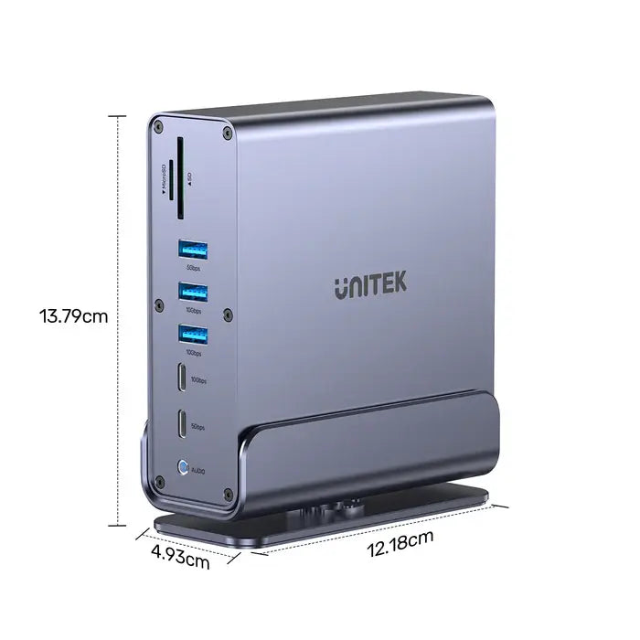 D1135AGY01, UNITEK, Docking Station, 15-in-1 (2*HDMI 4K+DP 4K+2*USB2.0+USB3.0+2*USB 10Gbps+USB-C 5Gbps + USB-C 10Gb+ SD/Micr